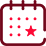 Ícone de uma calendário com uma estrela em destaque