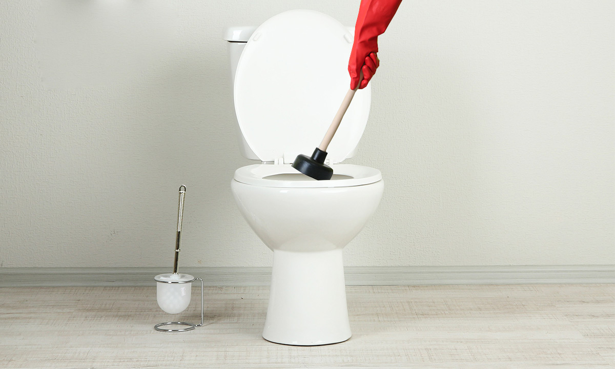 Como desentupir o vaso sanitário com fezes?