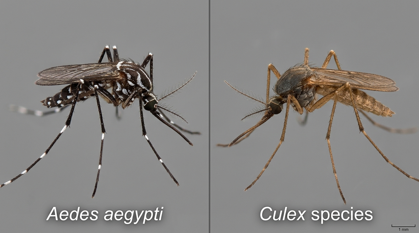 Entenda a Diferença: O Mosquito da Dengue vs. O Pernilongo Comum (Culex)